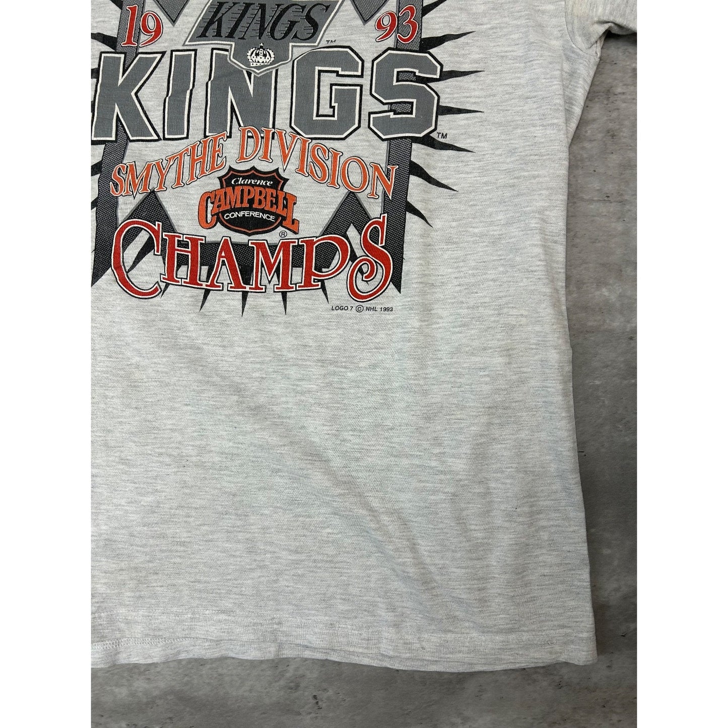 Vintage 1993 Los Angeles Kings NHL Smythe Division Champs T-Shirt Size Medium