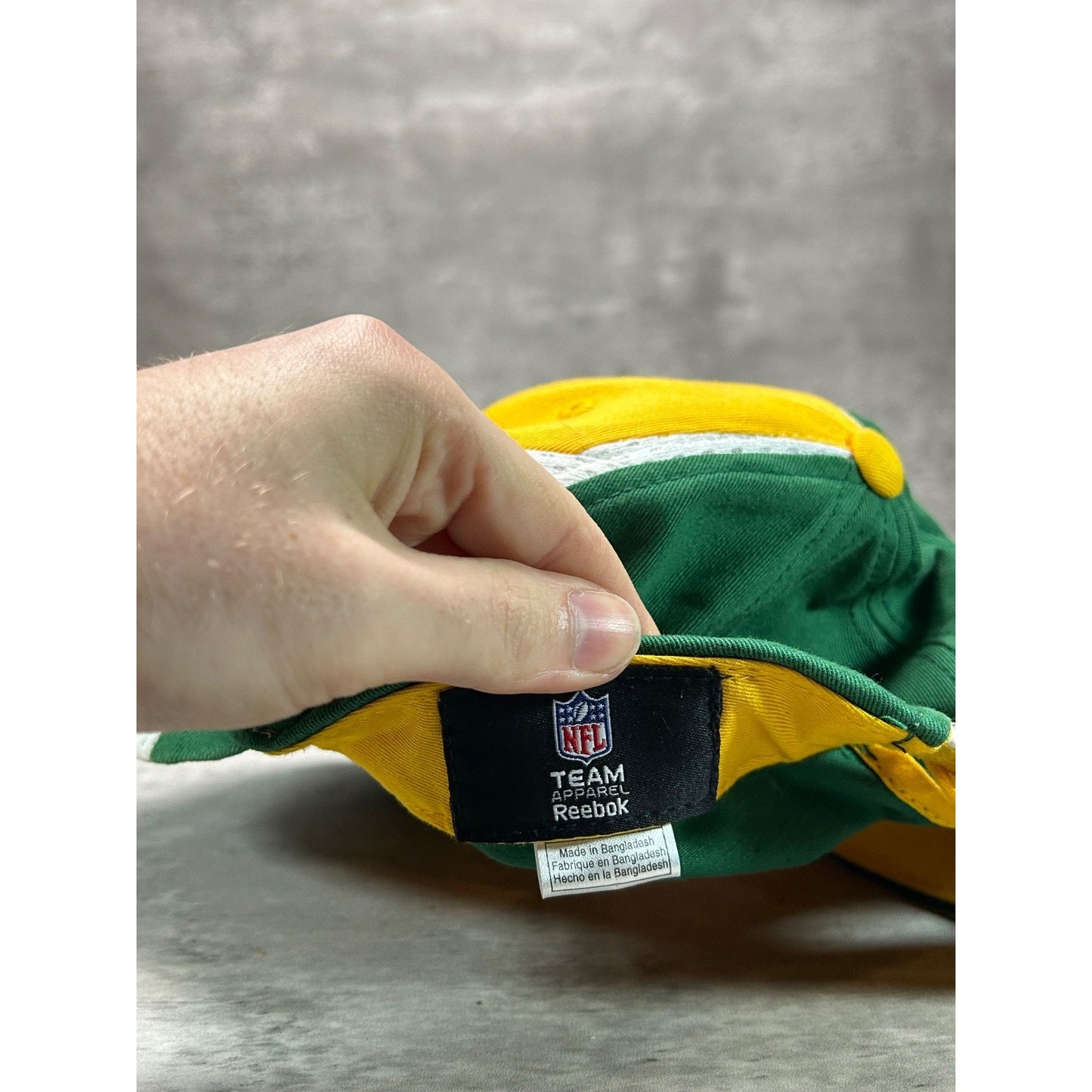 Vintage Green Bay Packers NFL Embroidered Logo Reebok Strapback Hat OSFA