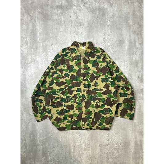 Vintage 1970s Ranger Lightweight Three Pocket Duck Camo Hunting Jacket Sz Large