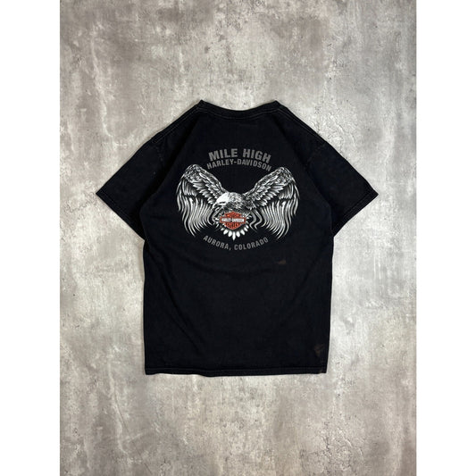 Vintage Harley Davidson Motorcycles Tribal Print Graphic T-Shirt Size Medium