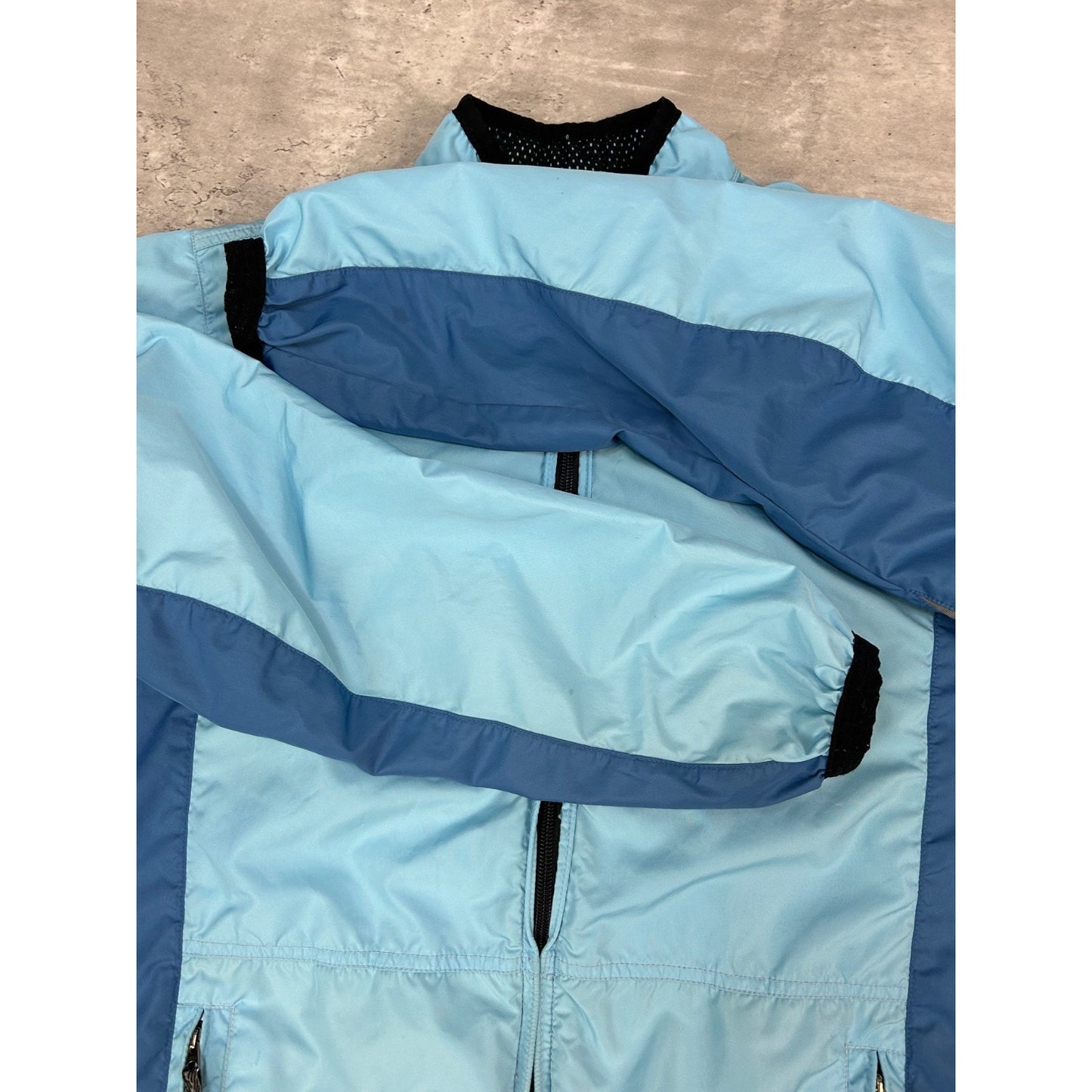 Vintage Nike Embroidered Mini Swoosh Two Tone Windbreaker Jacket Size Medium