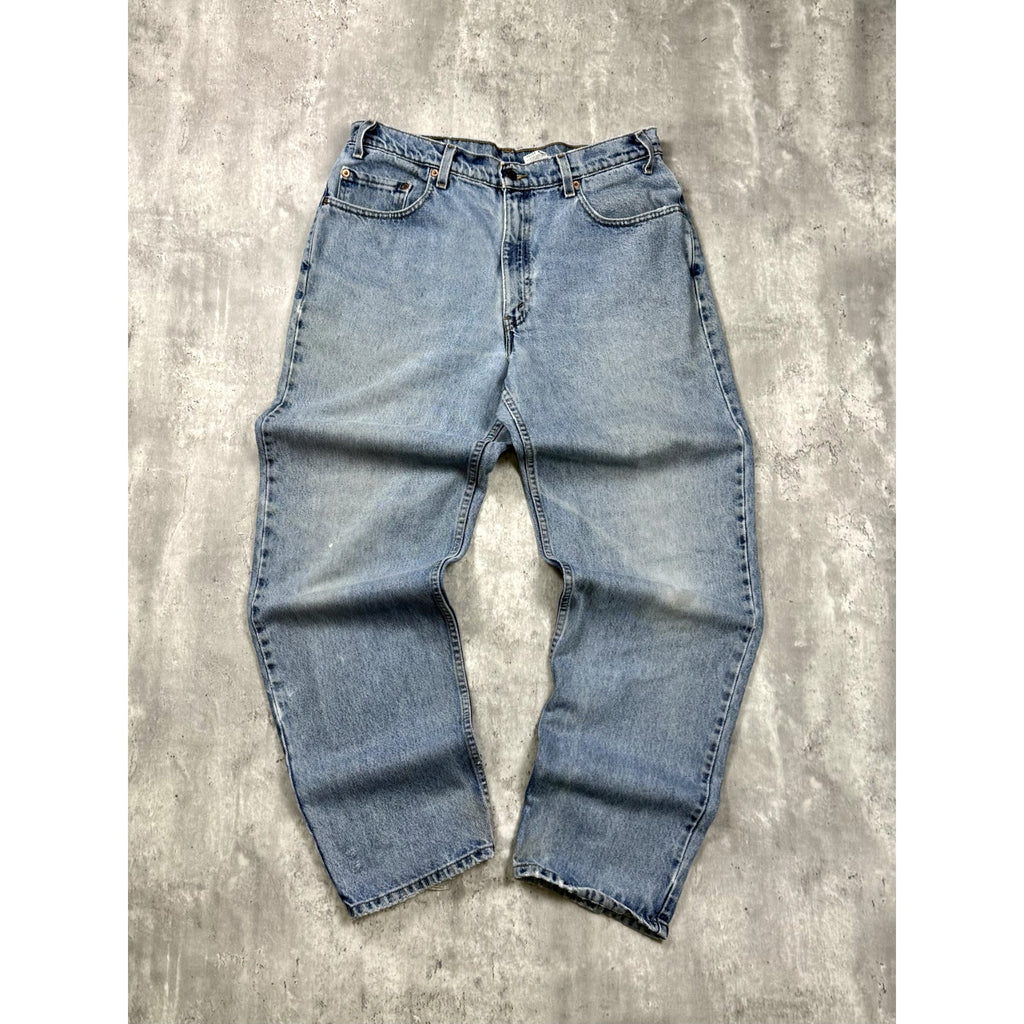 Vintage Levis 550 Red Tab Relaxed Fit Medium Wash Denim Pants Size 34