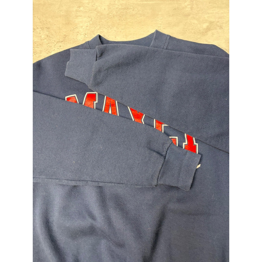 Vintage 90s Maxey Mustangs Collegiate Spellout Graphic Sweatshirt Size Large
