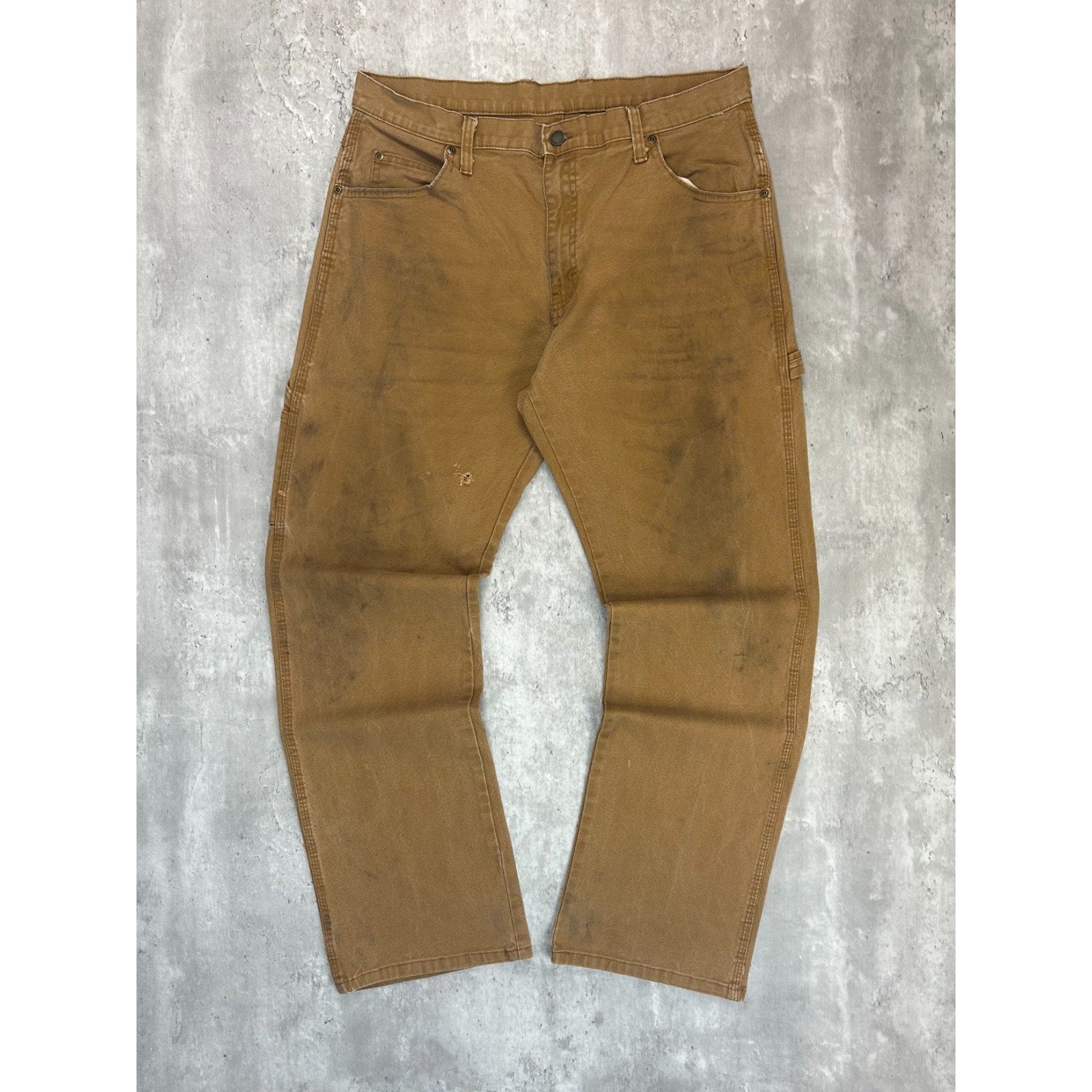 Vintage Dickies Canvas Workwear Carpenter Pants Size 35 Beige
