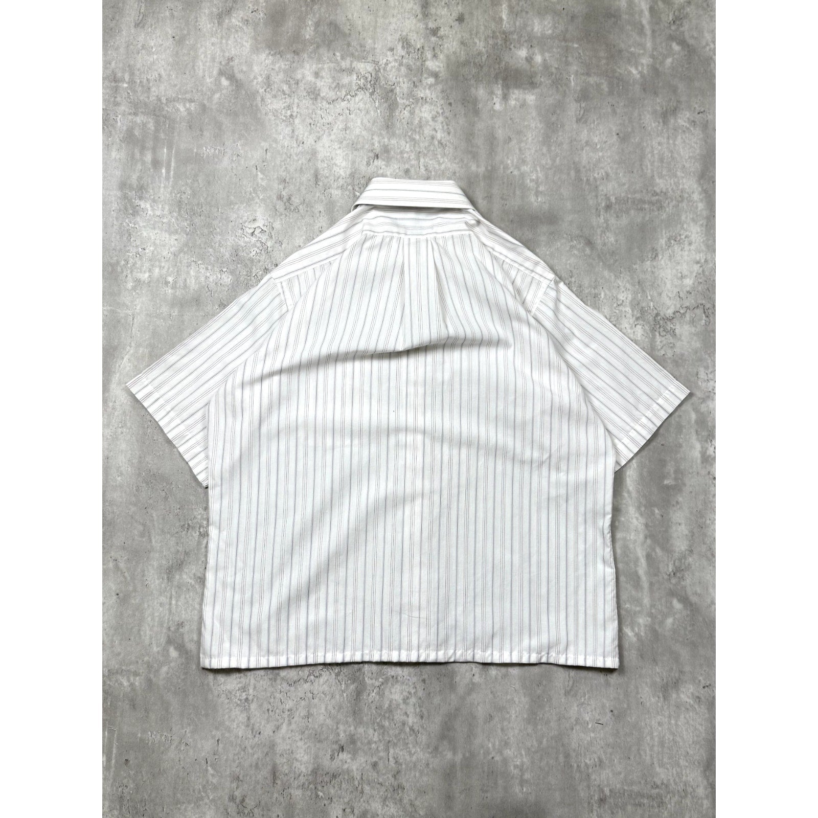 Stafford Striped Single Pocket Reworked Cropped Button Up Shirt Size Large