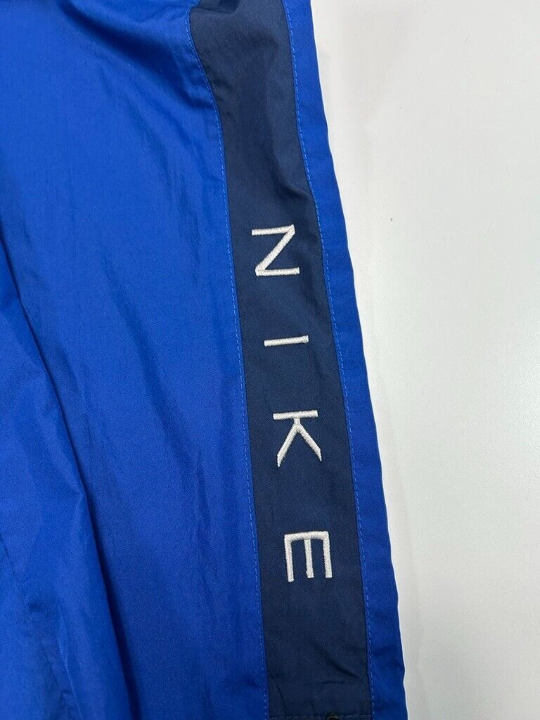 Vintage Y2K Nike Embroidered Spell Out Nylon Windbreaker Pants Size Small Blue