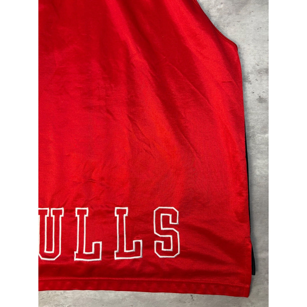 Vintage 90s Chicago Bulls NBA Full Zip Collared Warm Up Jersey Size Large