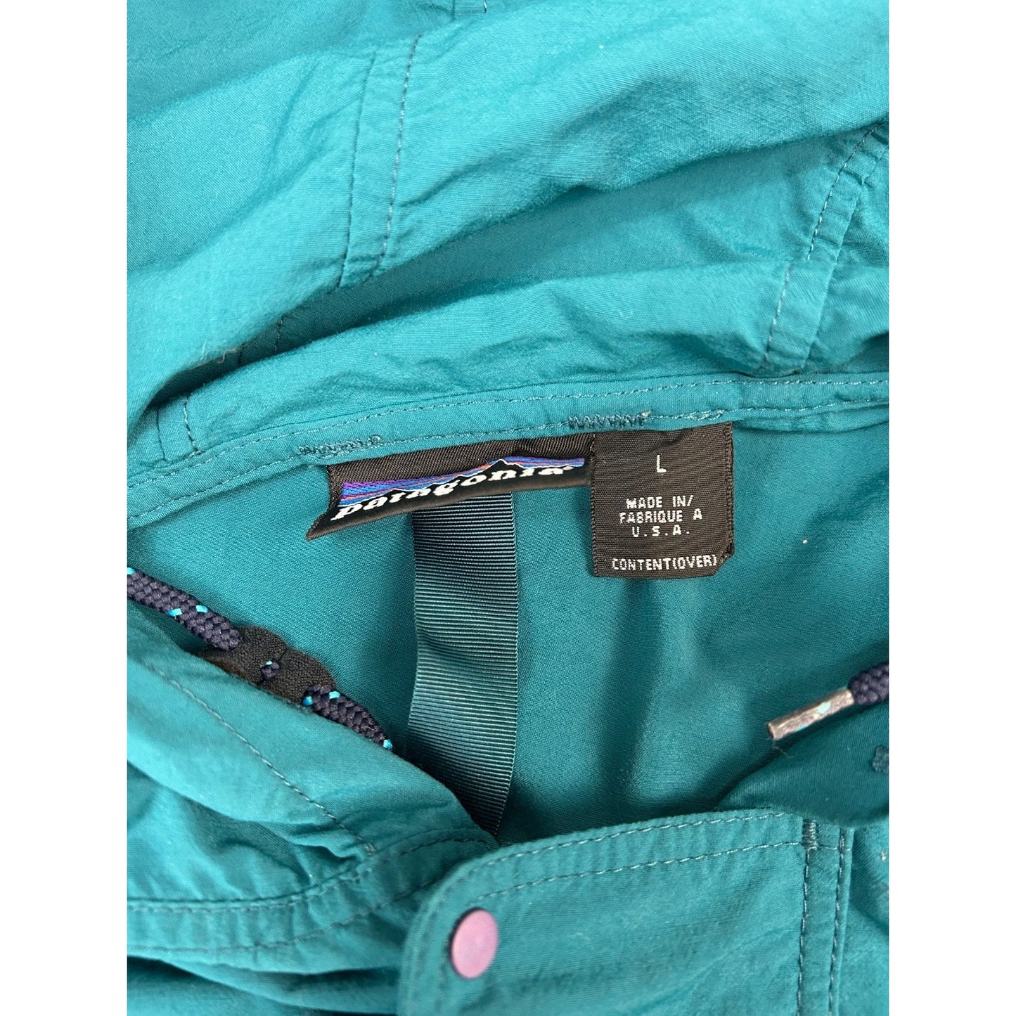 Vintage 90s Patagonia 1/2 Zip Pullover Hooded Anorak Windbreaker Jacket Sz Large