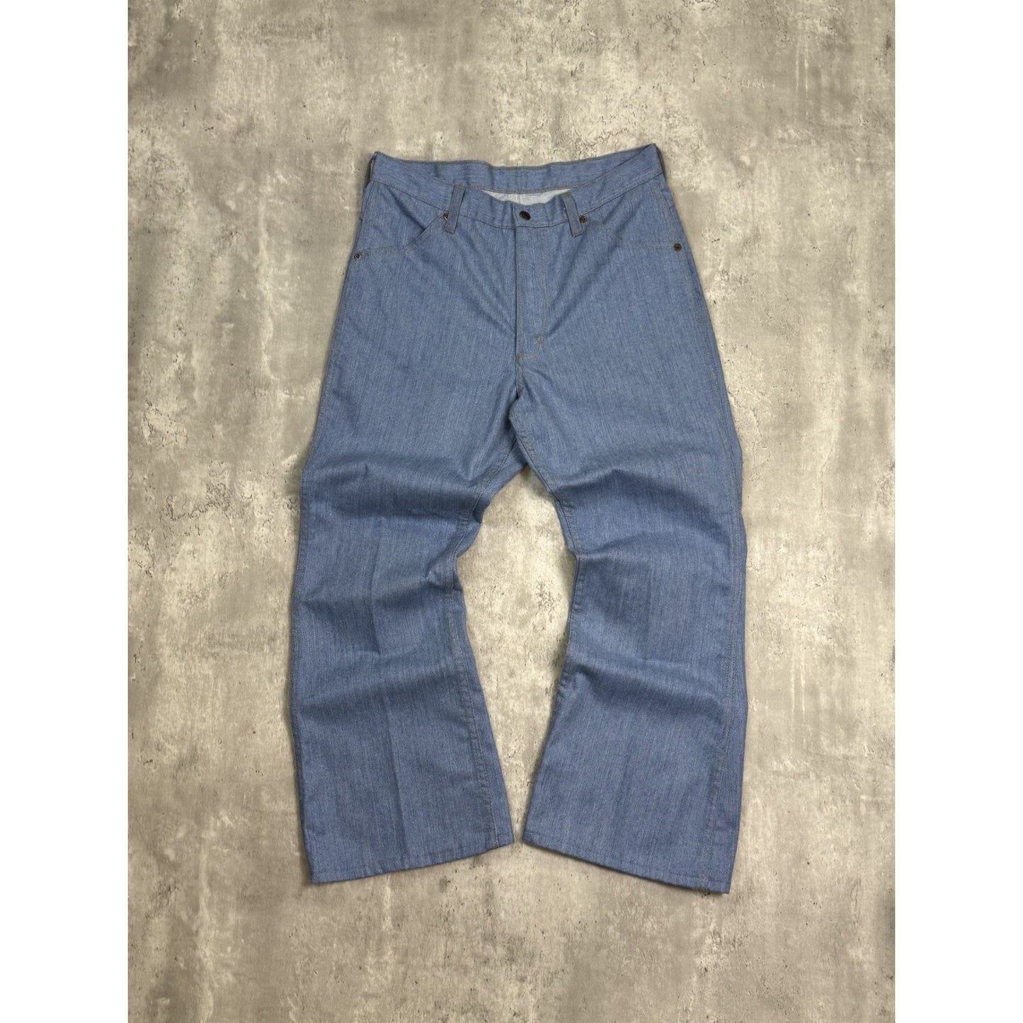 Vintage 70s/80s Toughskins Medium Wash Denim Flared Pants Size 31