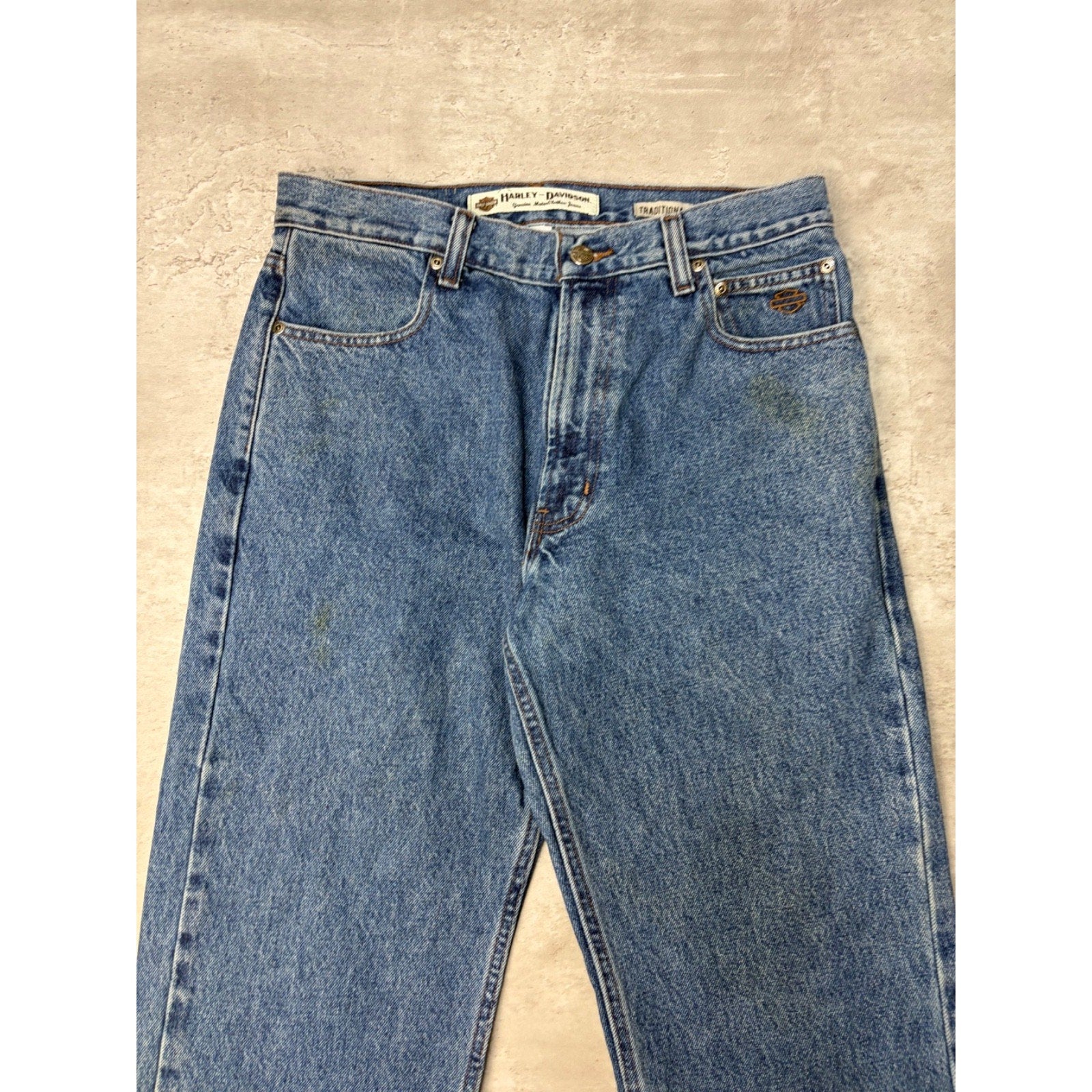 Vintage Harley Davidson Dark Wash Denim Pants Size 32