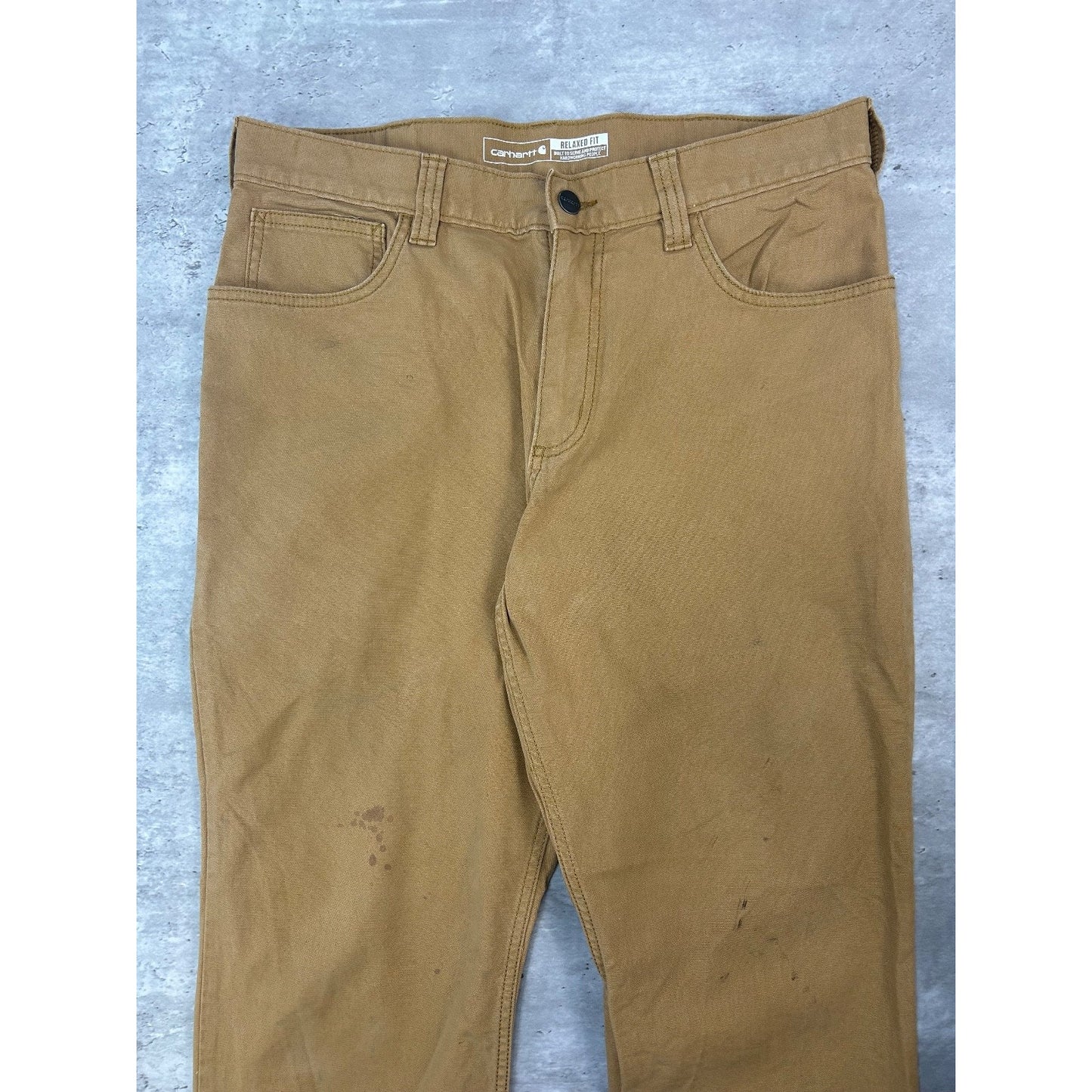 Carhartt Relaxed Fit Canvas Workwear Five Pocket Pants Size 34 Beige