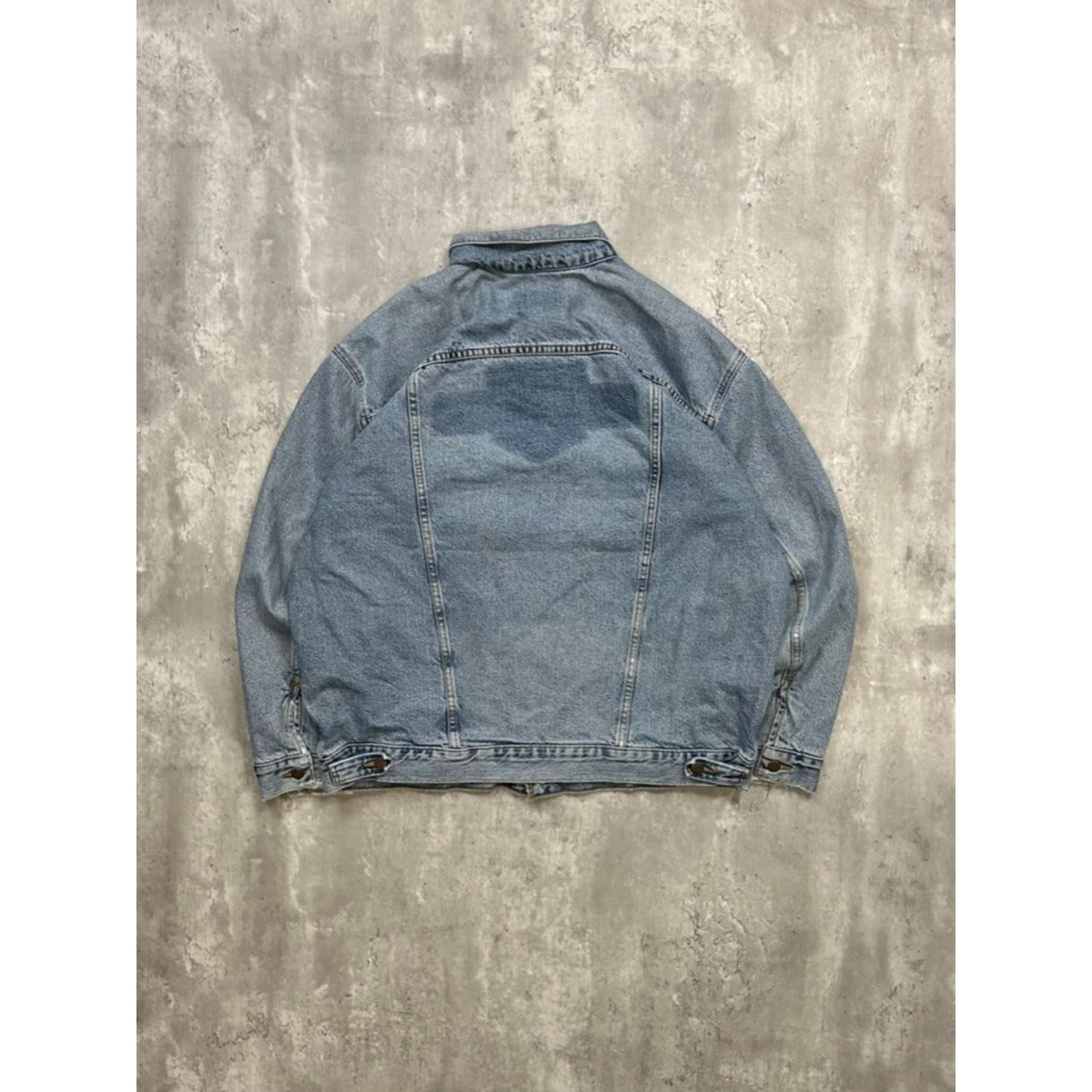 VTG 90s Levis Plaid Lined Red Tab Light Wash Denim Type 3 Trucker Jacket Size XL