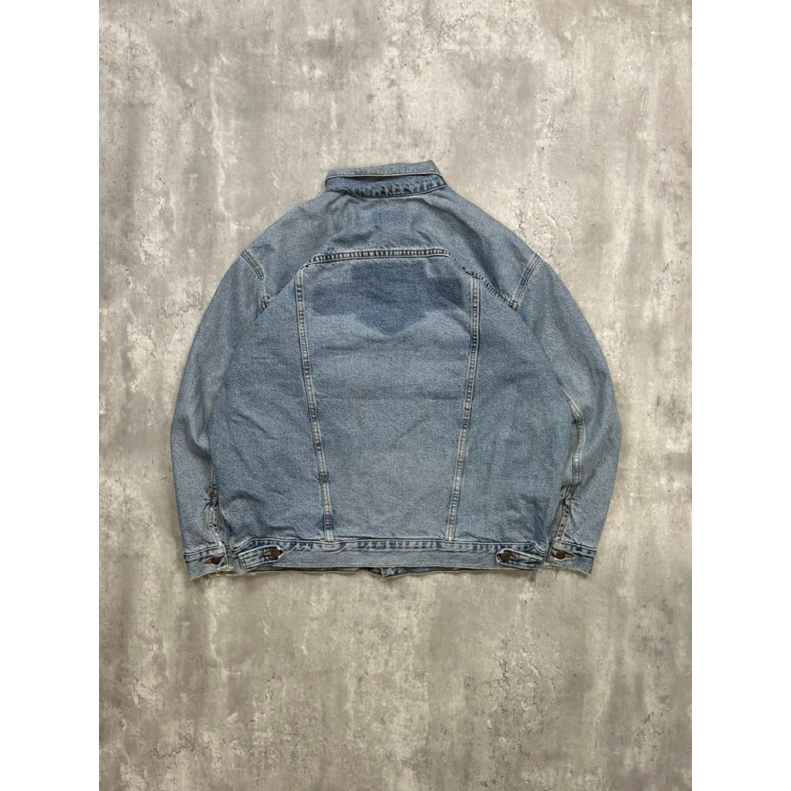 VTG 90s Levis Plaid Lined Red Tab Light Wash Denim Type 3 Trucker Jacket Size XL