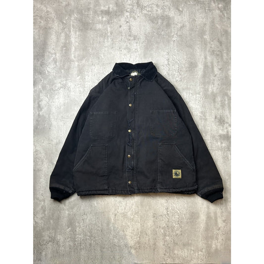 Vintage Berne Apparel Insulated Canvas Workwear Jacket Size XL Black