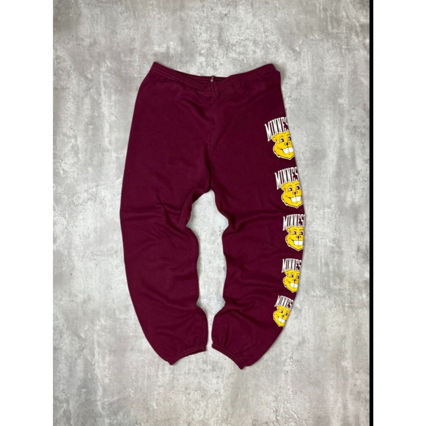 Vintage 90s Minnesota Golden Gophers NCAA Graphic Sweat Pants Size Large