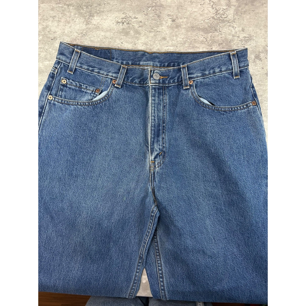 Vintage 90s Levis 550 Red Tab Medium Wash Denim Pants Size 35 Blue
