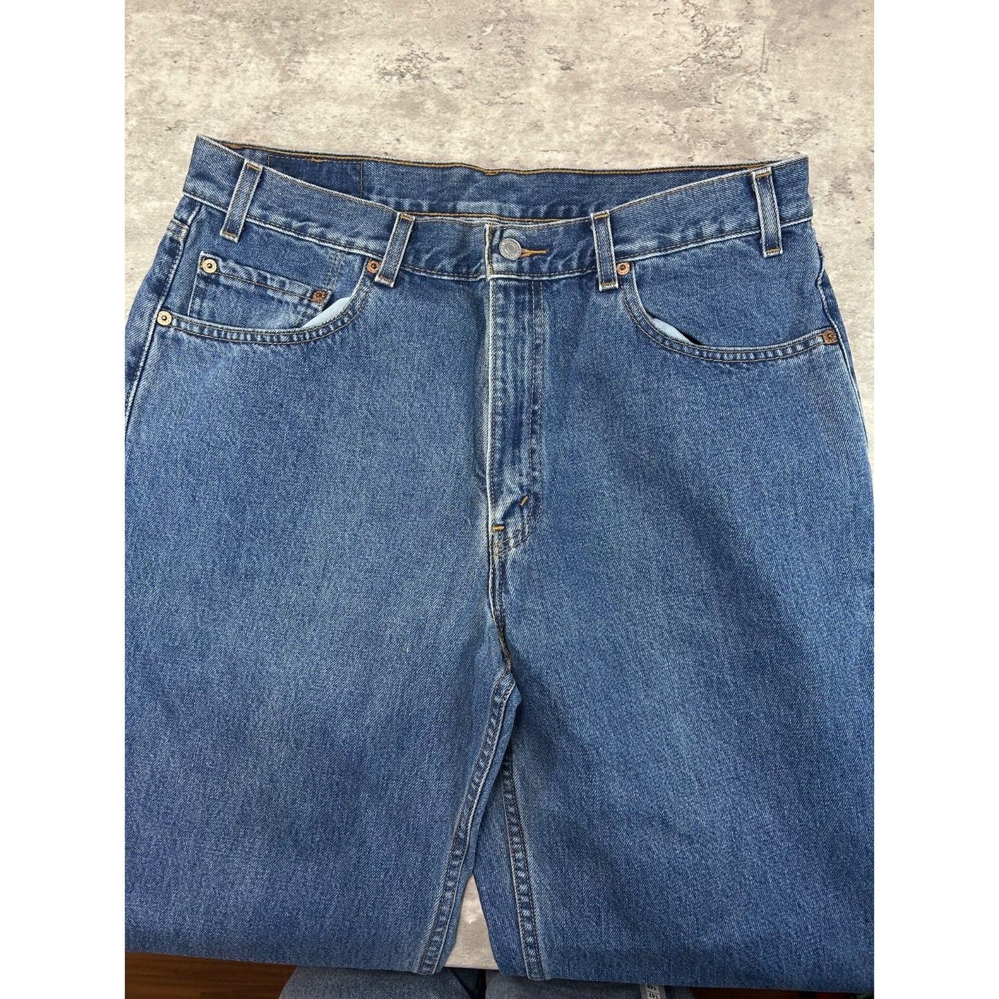 Vintage 90s Levis 550 Red Tab Medium Wash Denim Pants Size 35 Blue