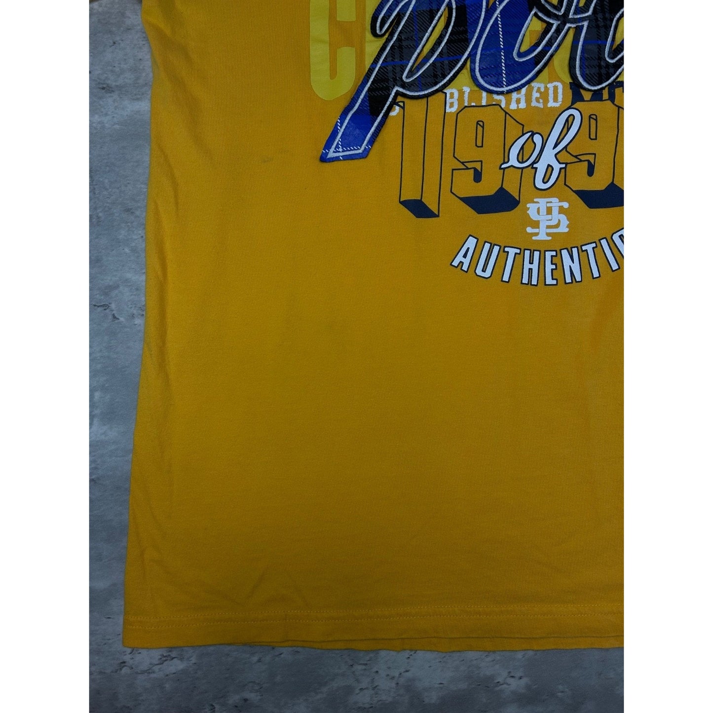 Vintage Y2K Southpole Graphic Spellout T-Shirt Size XL Yellow