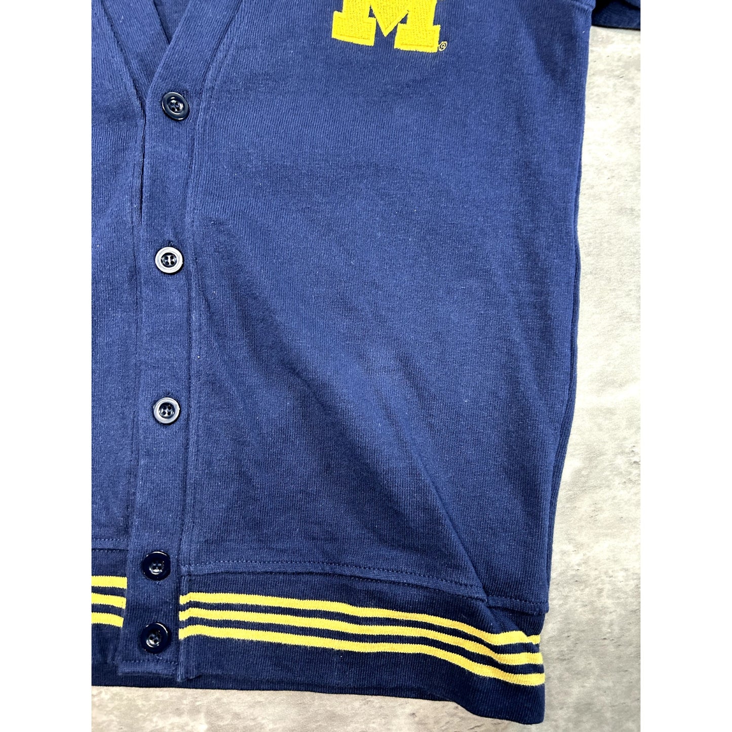 Vintage 90s Michigan Wolverines NCAA Embroidered Cardigan Sweatshirt Size Large