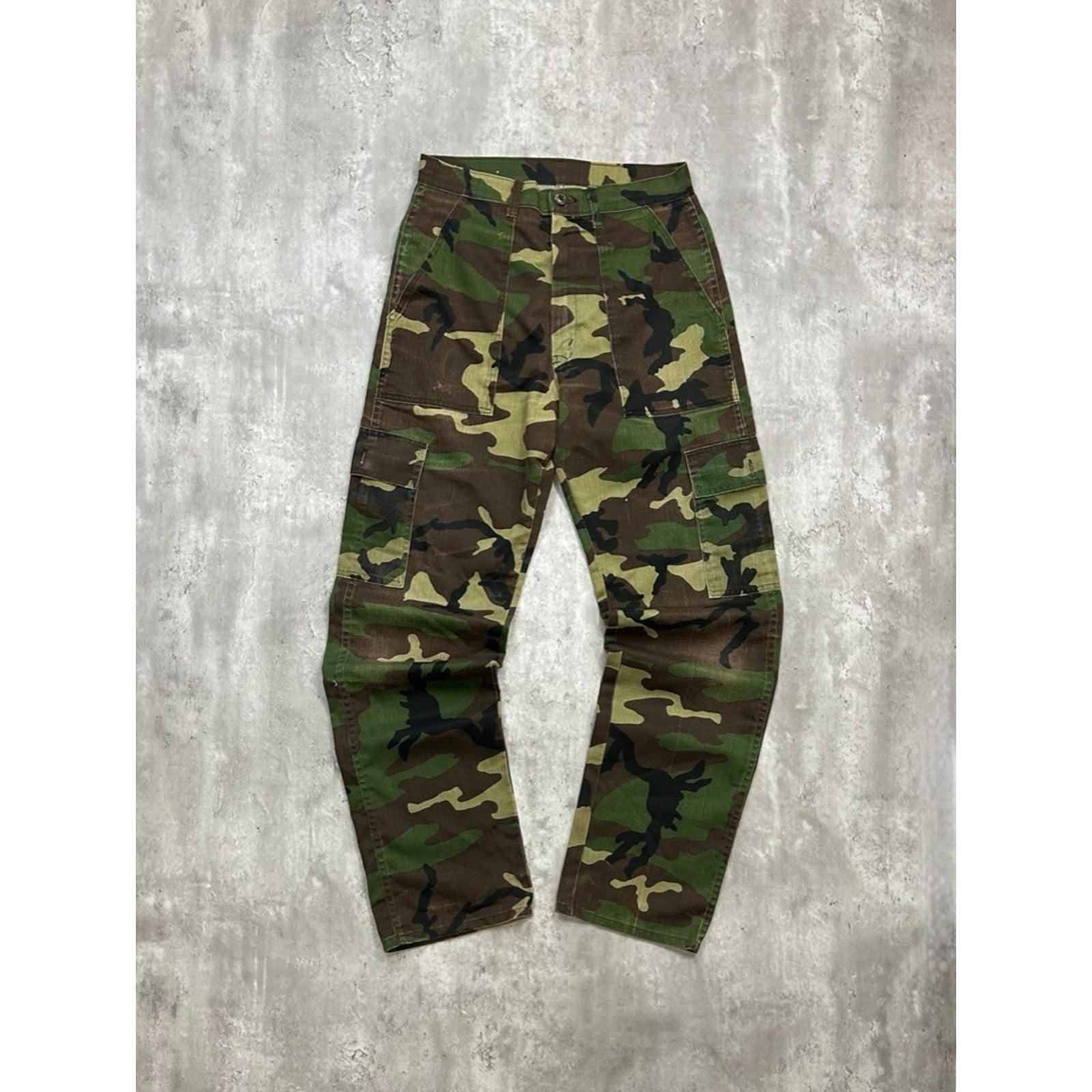 Vintage 1980s Dee Cee BRand Woodland BDU Camo Hunting Pants Size 31
