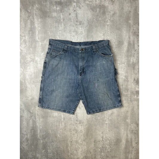 Vintage Wrangler Medium Wash Denim Workwear Carpenter Shorts Size 40