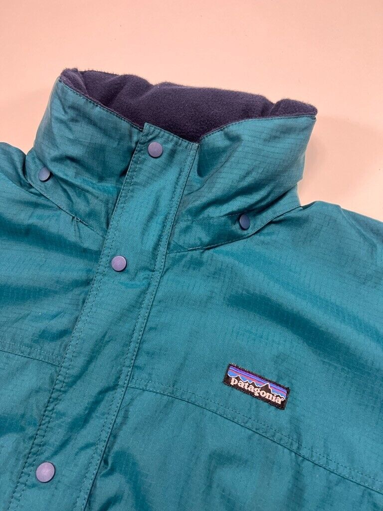 Vintage 90s Patagonia Embroidered Patch Logo Full Zip Nylon Jacket Size Large