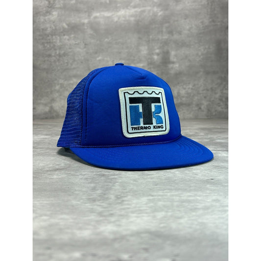 Vintage 80s Thermo King Embroidered Spellout Patch Trucker Snapback Hat OSFA