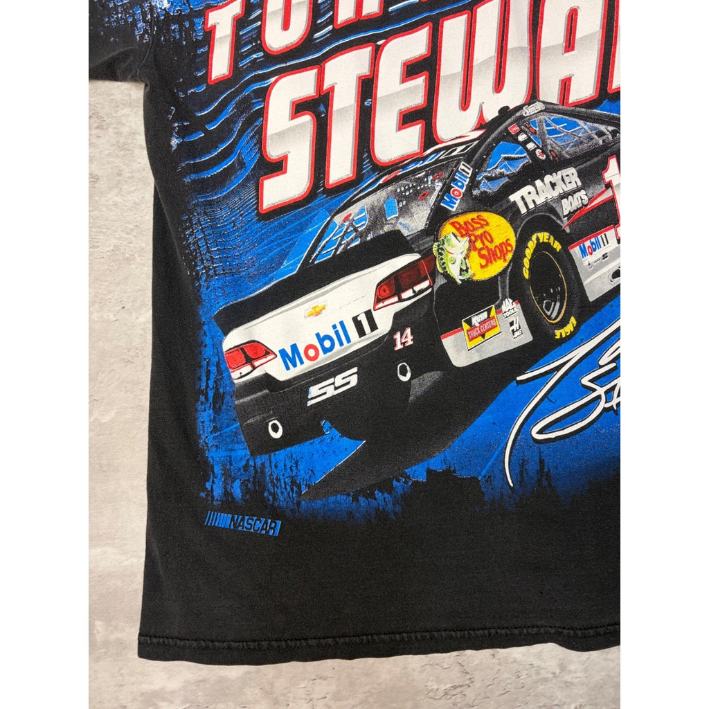 Vintage Tony Stewart #14 Nascar All Over Print Racing T-Shirt Size Large