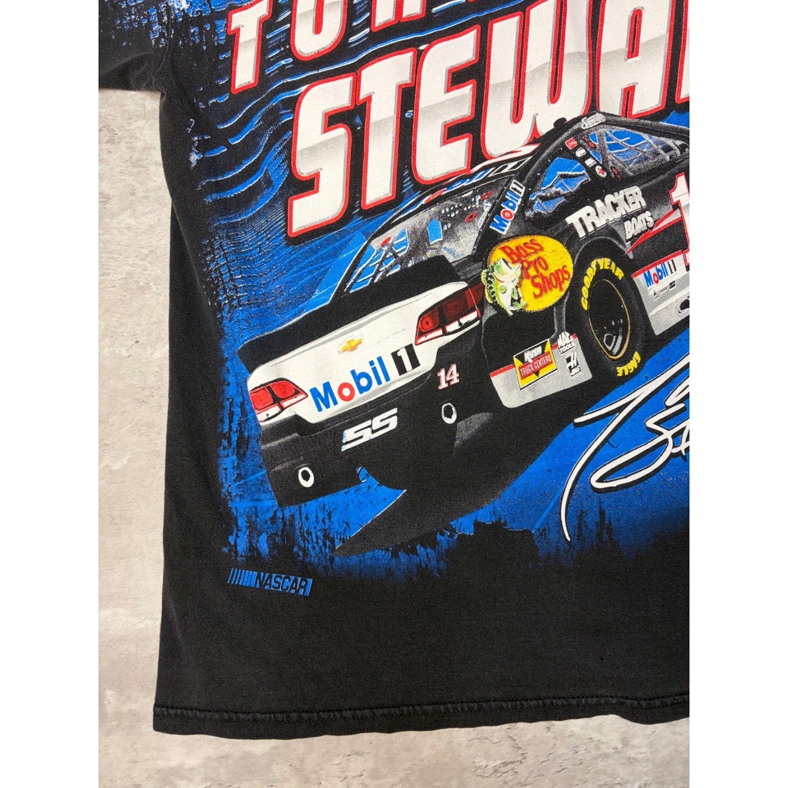 Vintage Tony Stewart #14 Nascar All Over Print Racing T-Shirt Size Large
