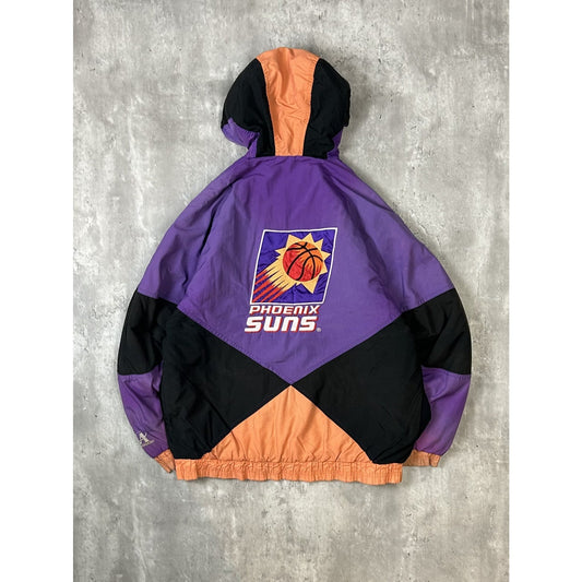 Vintage 90s Pheonix Suns NBA Embroidered Full Zip Hooded Jacket Size XL YOUTH