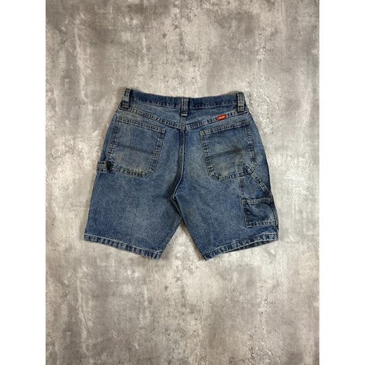 Vintage Wrangler Medium Wash Denim Workwear Carpenter Shorts Size 32 Blue