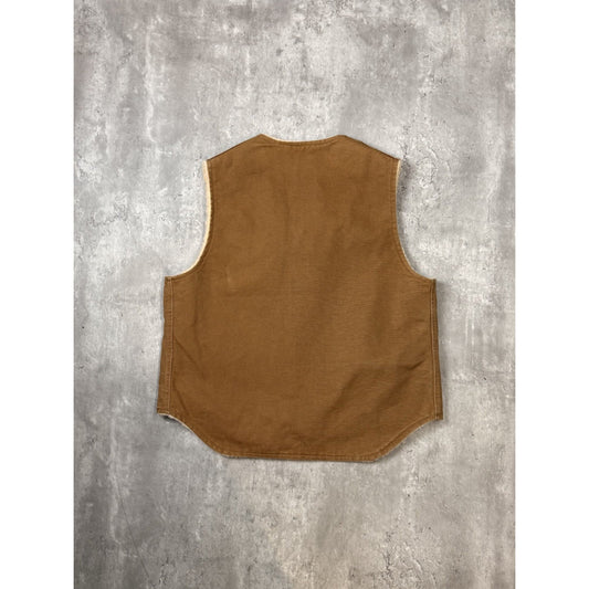 Vintage 80s Carhartt Sherpa Lined Canvas Workwear Vest Size Medium