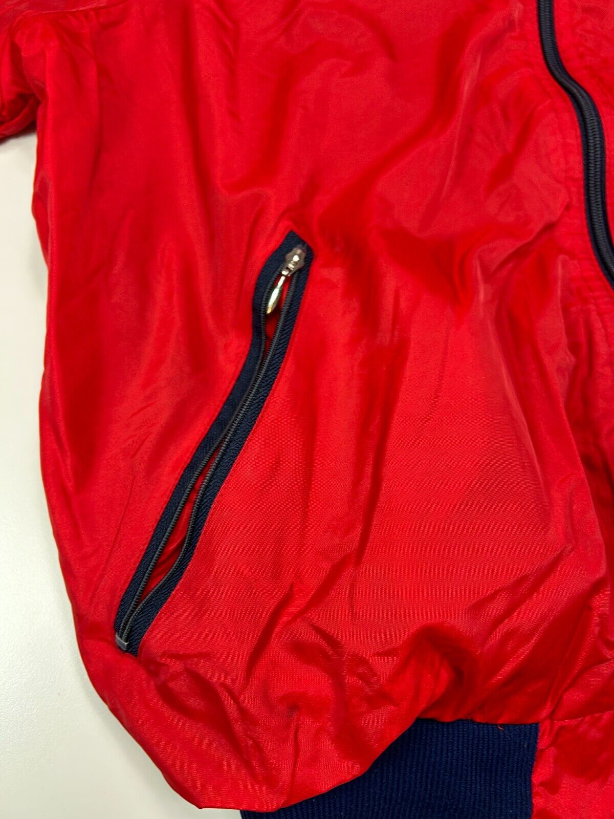 Vintage 90s Patagonia Fleece Lined Nylon Full Zip Bomber Jacket Size Medium Red