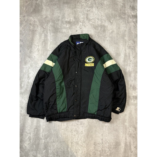 Vintage 90s Green Bay Packers NFL Embroidered Logo Starter Jacket Size 2XL