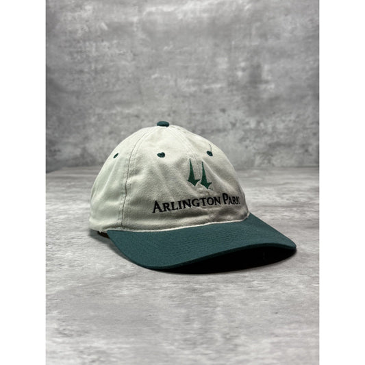 Vintage 90s Arlington Park Embroidered Spellout Two Tone Snapback Hat OSFA