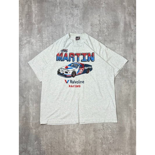 Vintage 90s Mark Martin #6 Valvoline Racing Nascar AOP T-Shirt Size XL