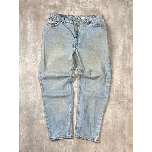 Vintage Womens 90s Levis Red Tab 550 Light Wash Denim Pants Size 34 Blue
