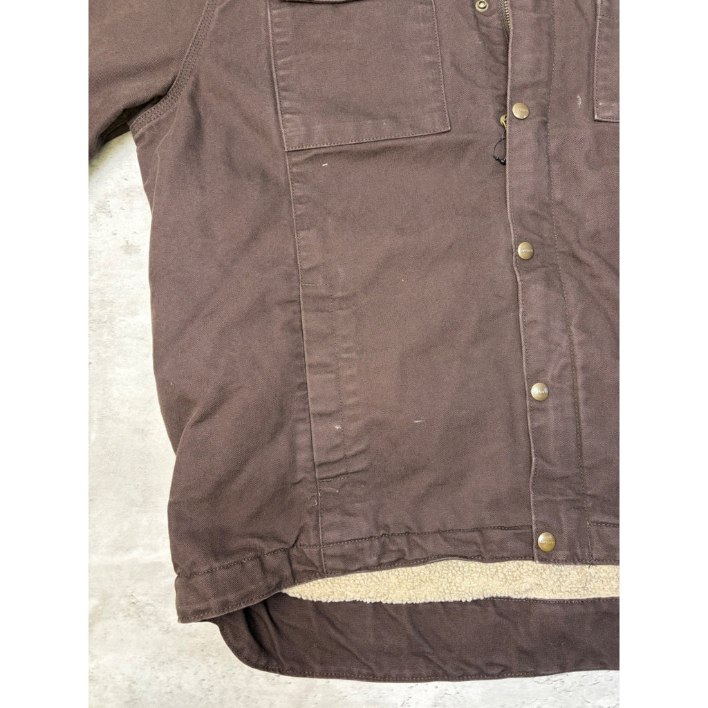 Carhartt Relaxed Fit Fleece Lined Hooded Chore Style Workwear Jacket Size XL