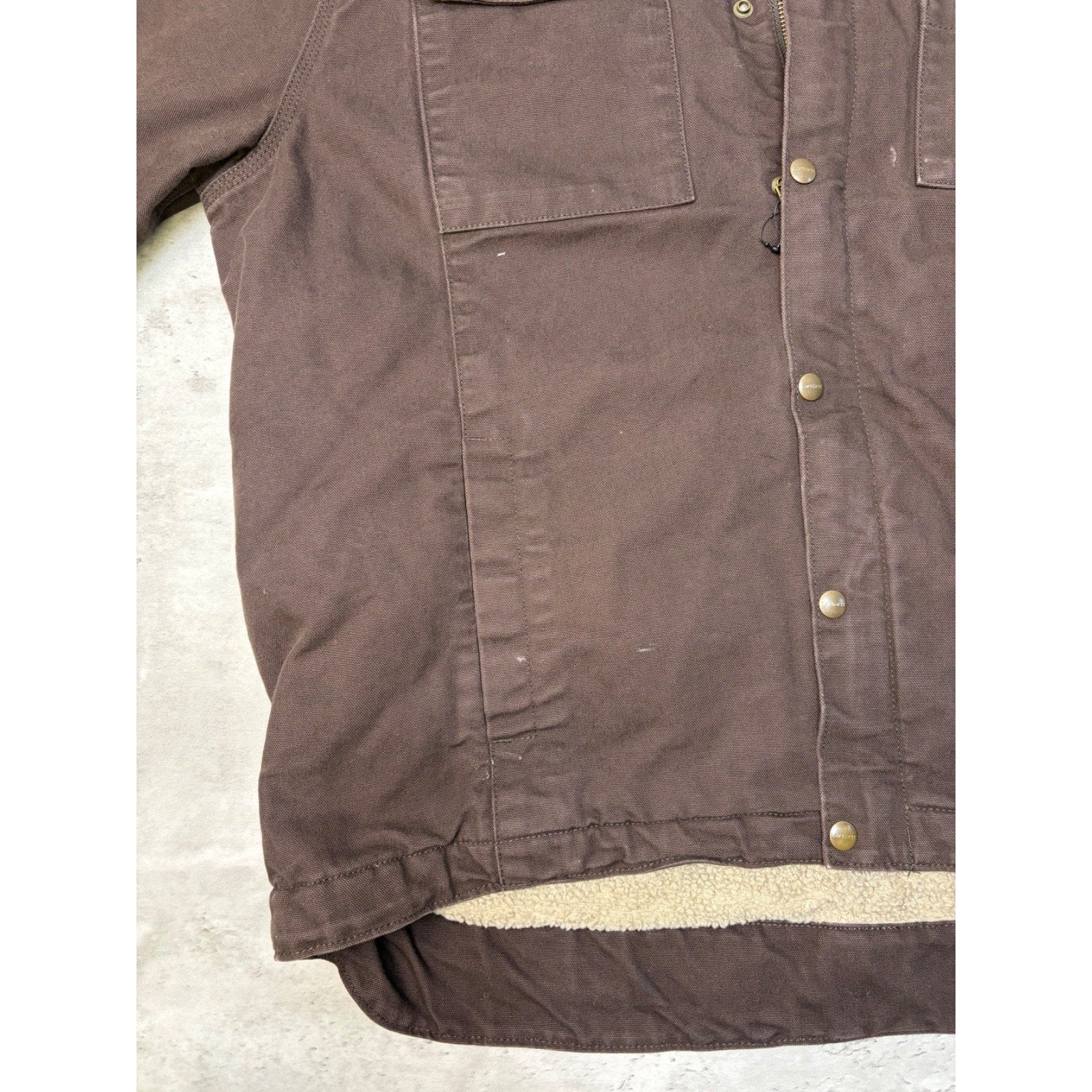 Carhartt Relaxed Fit Fleece Lined Hooded Chore Style Workwear Jacket Size XL
