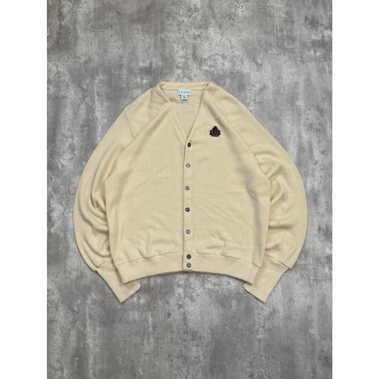 Vintage 80s/90s Izod Embroidered Crest Cardigan Knit Sweater Size XLT