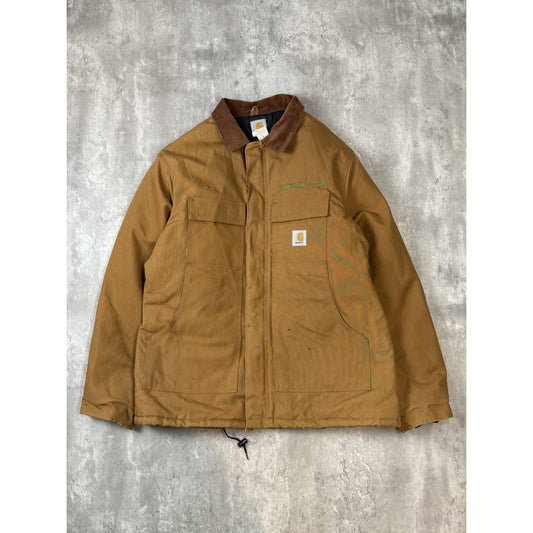 Vintage Carhartt Insulated Canvas Workwear Full Zip Arctic Jacket Size XLT