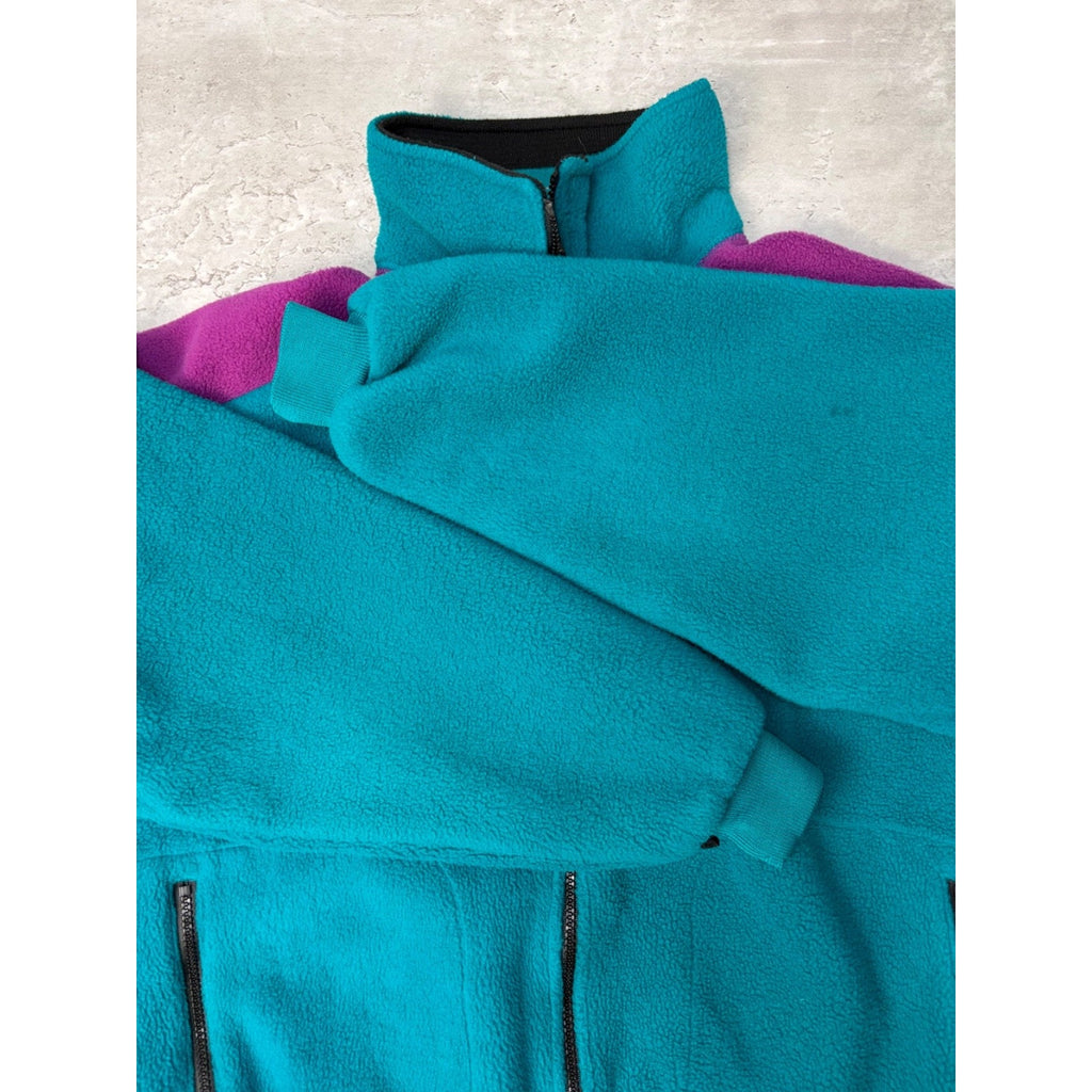 Vintage Womens Columbia Two Tone Full Zip Fleece Sweatshirt Size XL