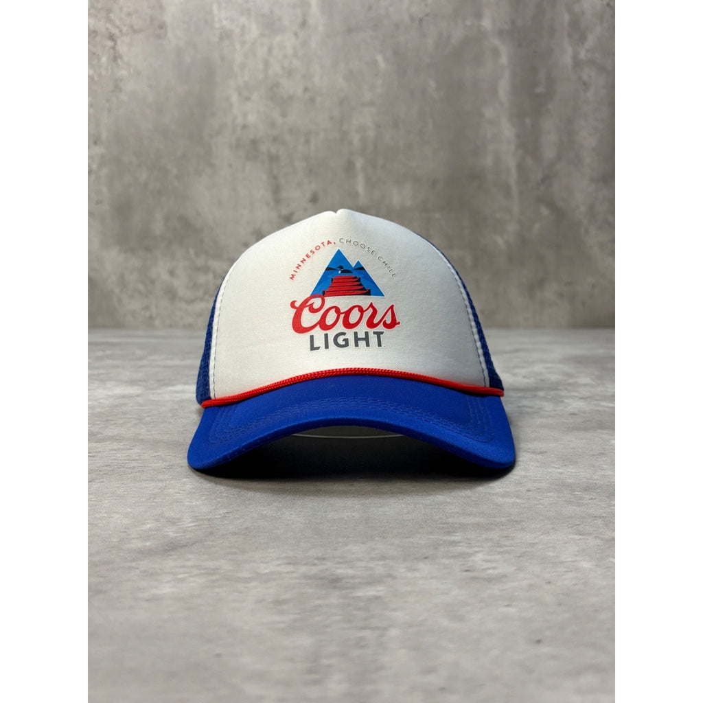 Vintage Coors Light Graphic Logo Beer Promo Snapback Trucker Hat OSFA