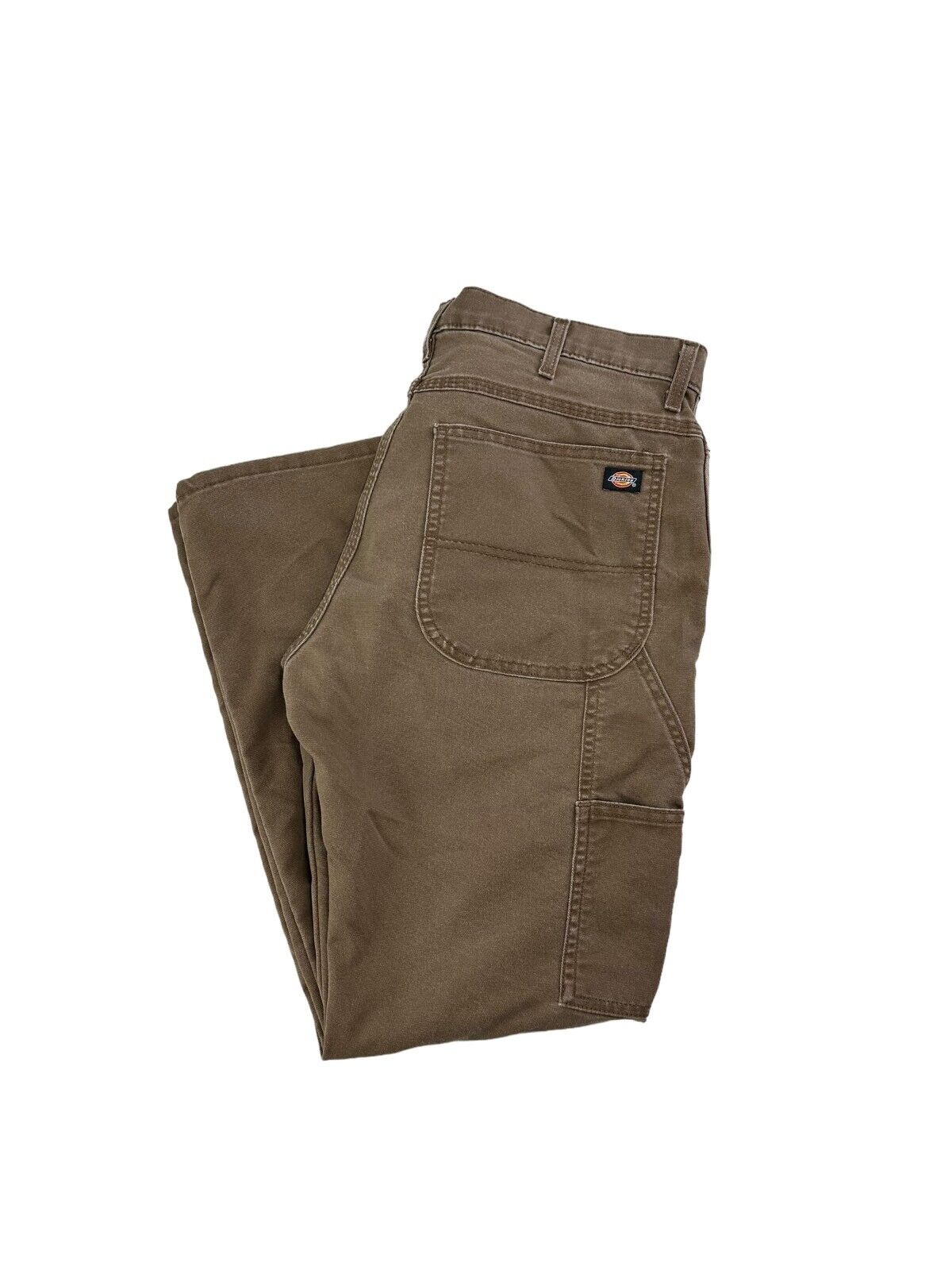 Dickies Regular Fit Canvas Workwear Carpenter Pants Size 35 Brown