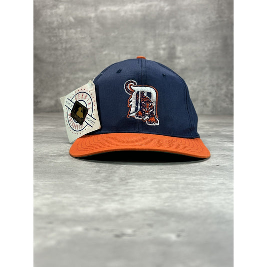 Vintage 90s Detroit Tigers MLB Embroidered Logo Baseball Snapback Hat OSFA