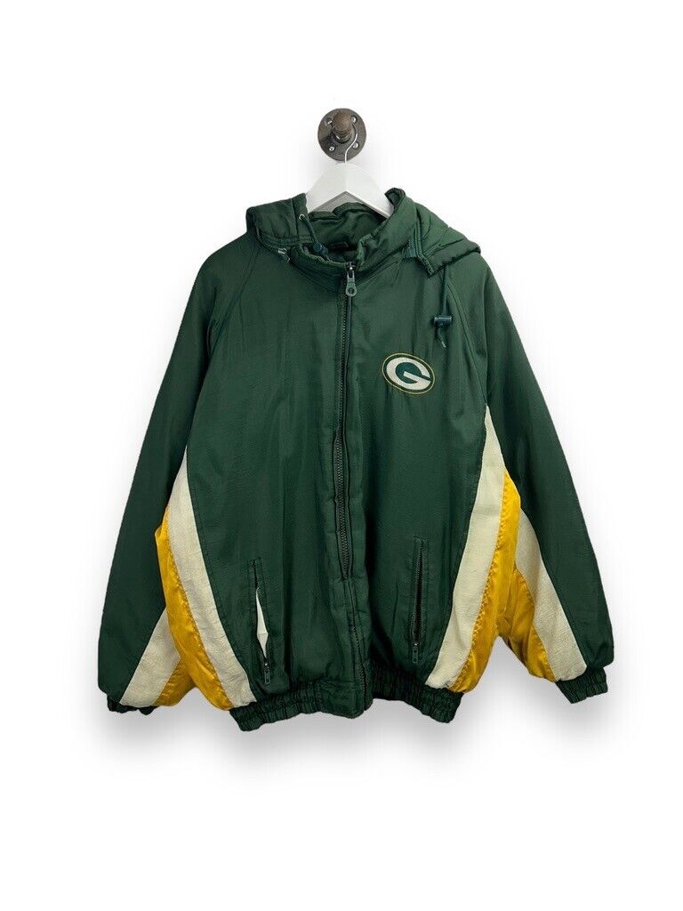 Vintage 90s Green Bay Packers NFL Embroidered Insulated Full Zip Jacket Size XL