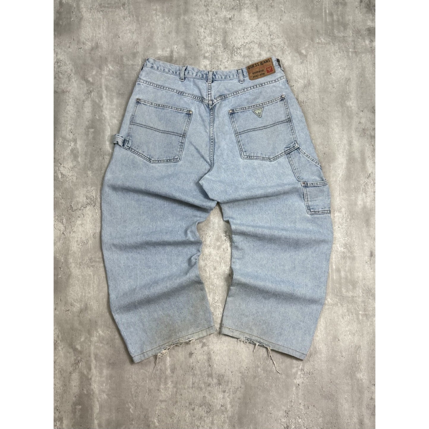 Vintage 90s Guess Jeans Light Wash Denim Carpenter Pants Size 36