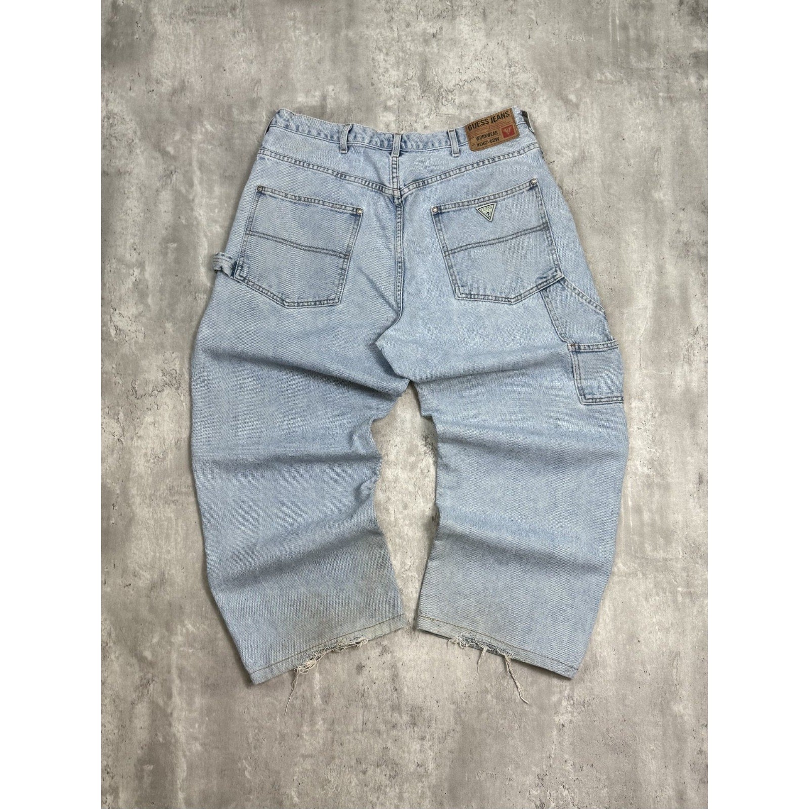 Vintage 90s Guess Jeans Light Wash Denim Carpenter Pants Size 36