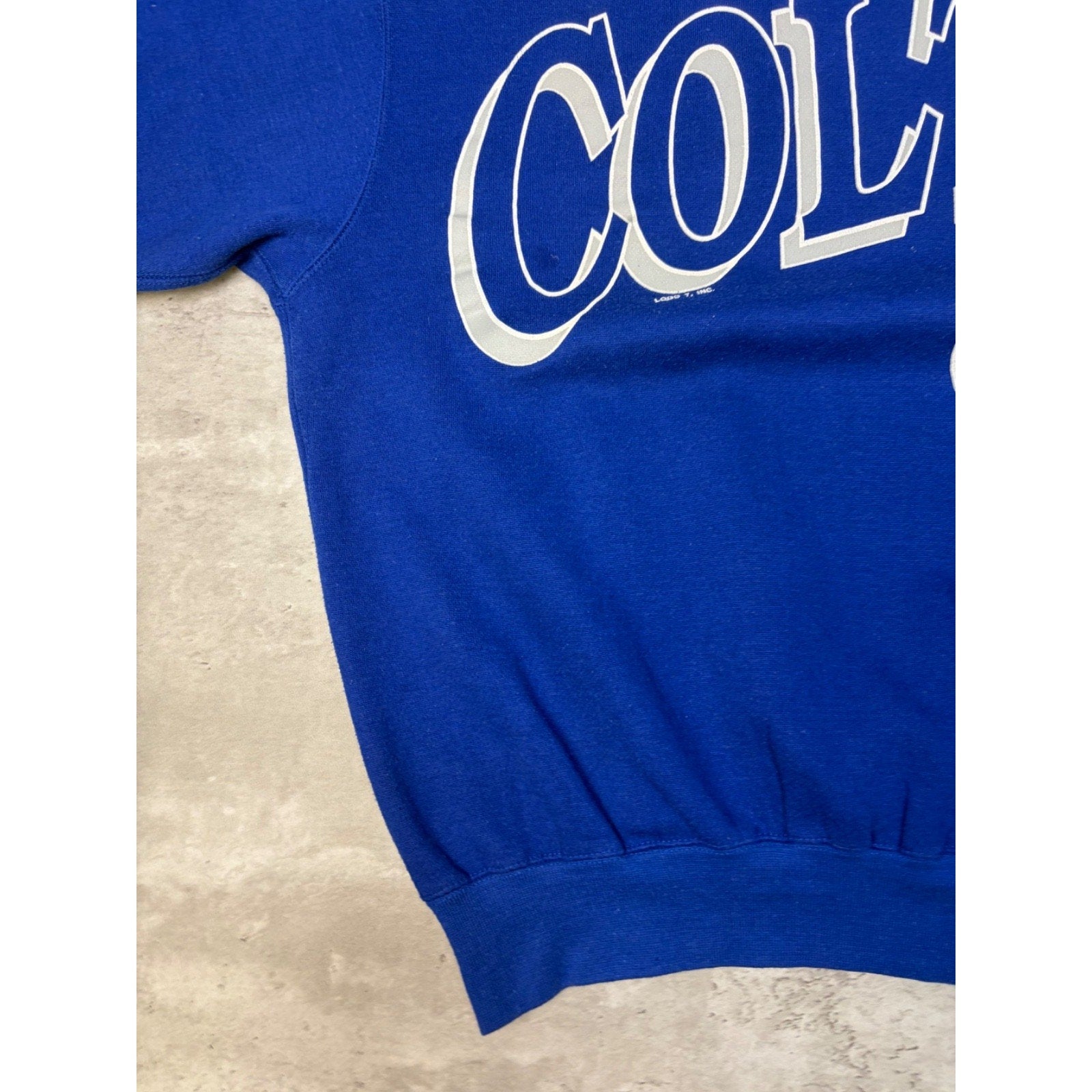 1990 Indianapolis Colts NFL Big Spellout Logo Graphic Sweatshirt Size Large