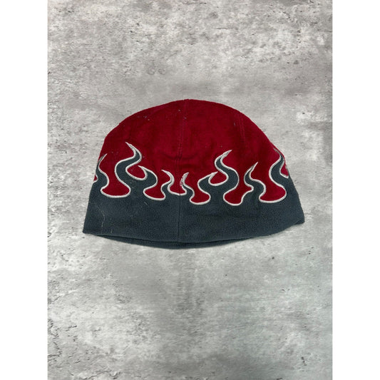 Vintage Y2K L.L. Bean Embroidered Flame Two Tone Beanie Hat OSFA
